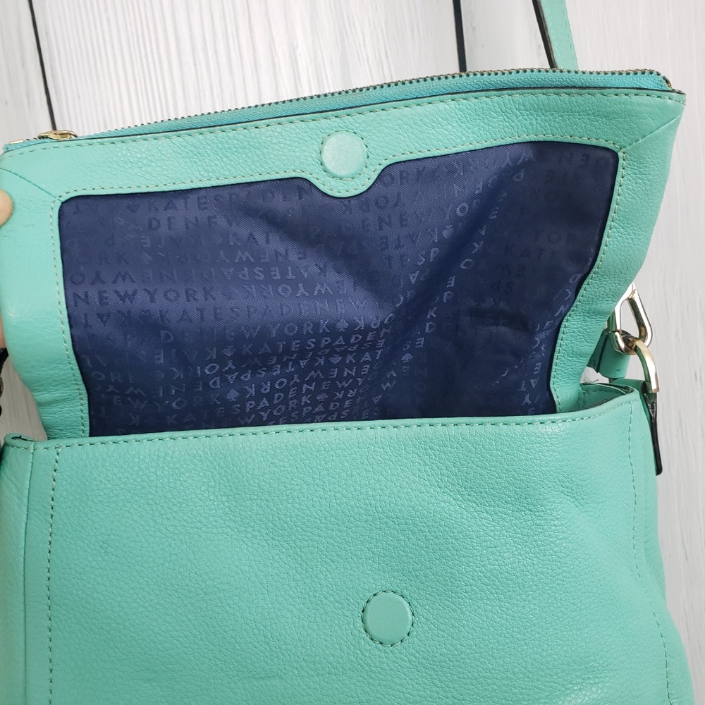 KATE SPADE Foldover Pebbled Leather Crossbody Bag - Picture 8 of 8